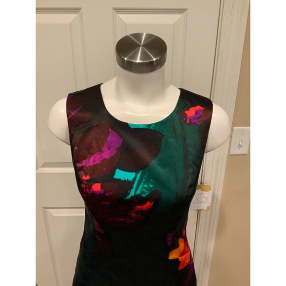 Milly Dark Multicolor Floral Sleeveless Dress, Size 4 - Picture 2 of 9